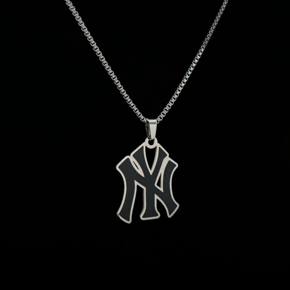 New York Yankees Necklace - Box Chain - 22" Chain - MLB - Baseball - NY